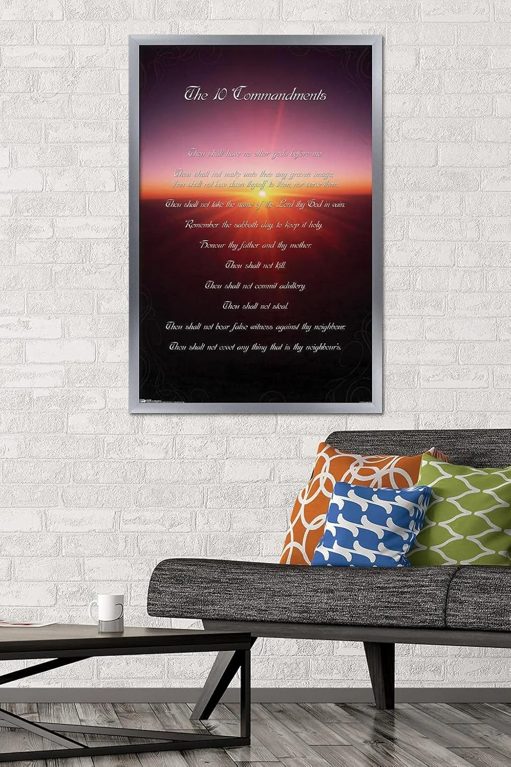 Trends International The 10 Commandments Wall Poster, 22.375" x 34", Silver Framed Version