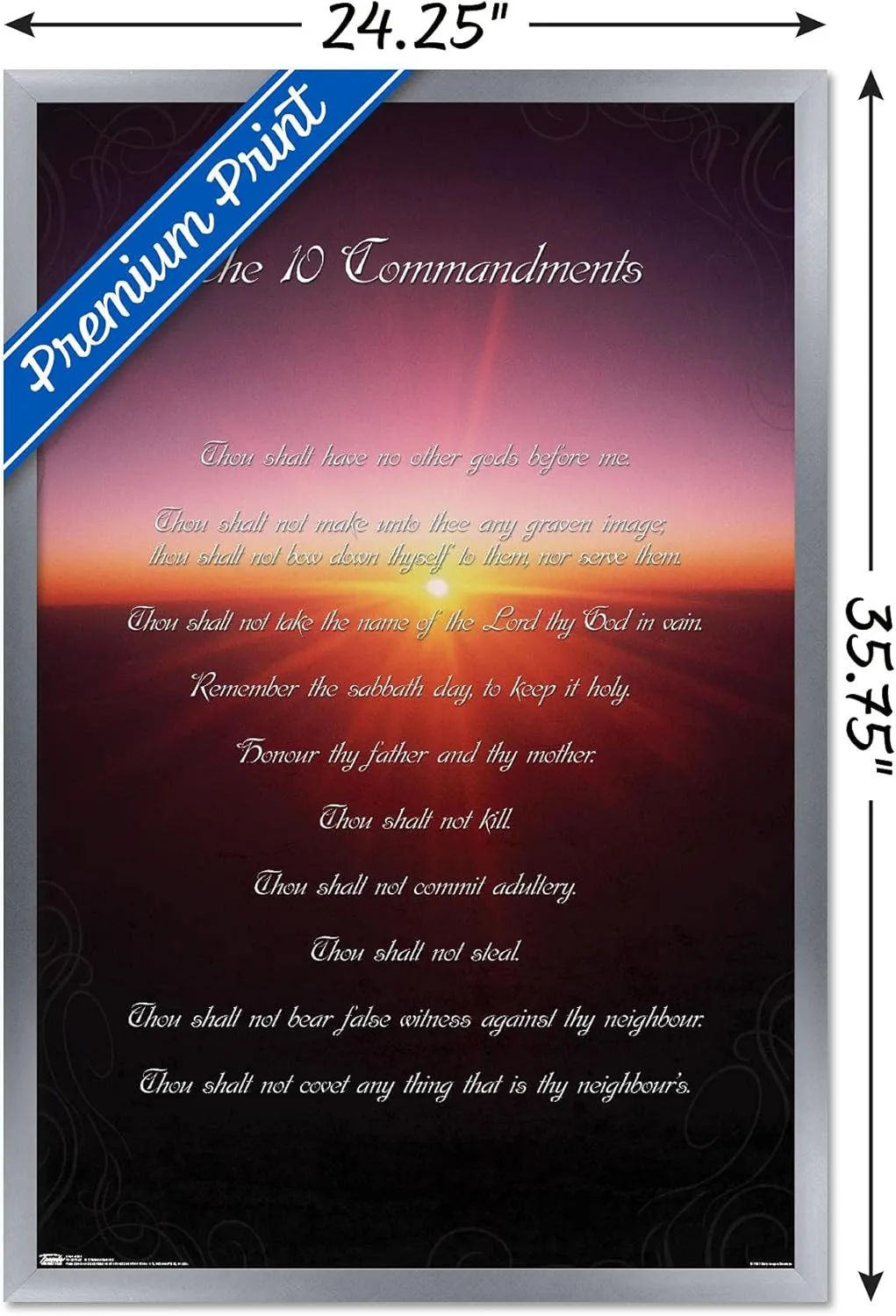 Trends International The 10 Commandments Wall Poster, 22.375" x 34", Silver Framed Version