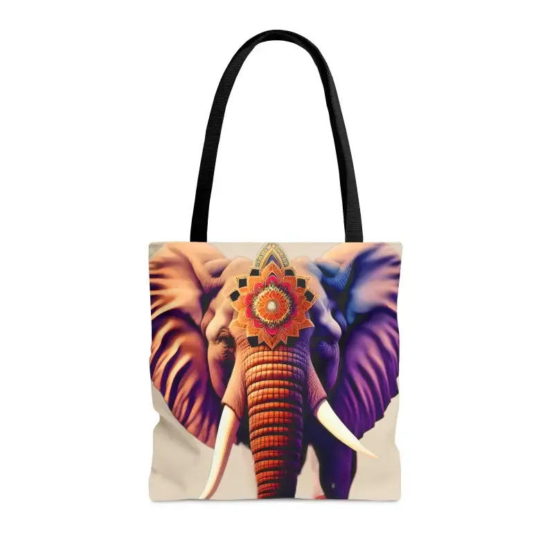 Trendy Elephant Mandal Print Tote Bag