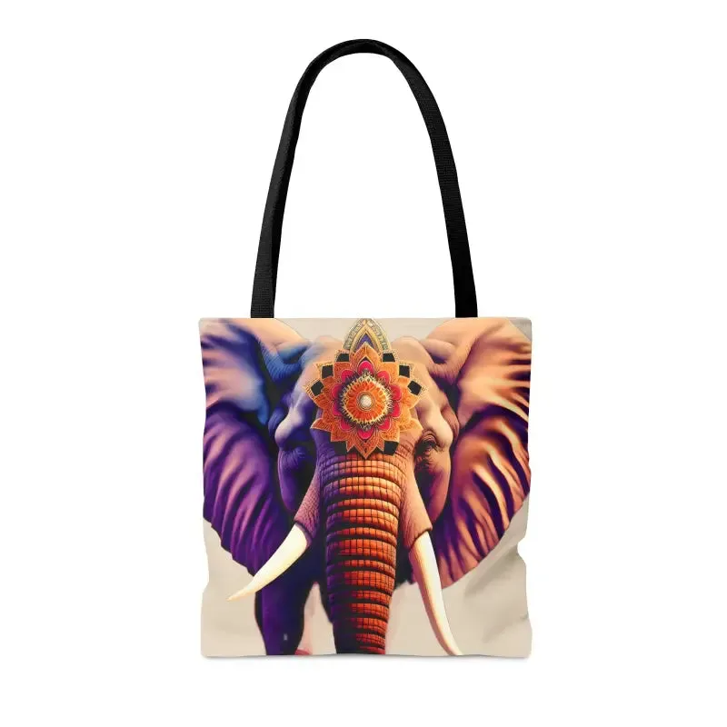 Trendy Elephant Mandal Print Tote Bag