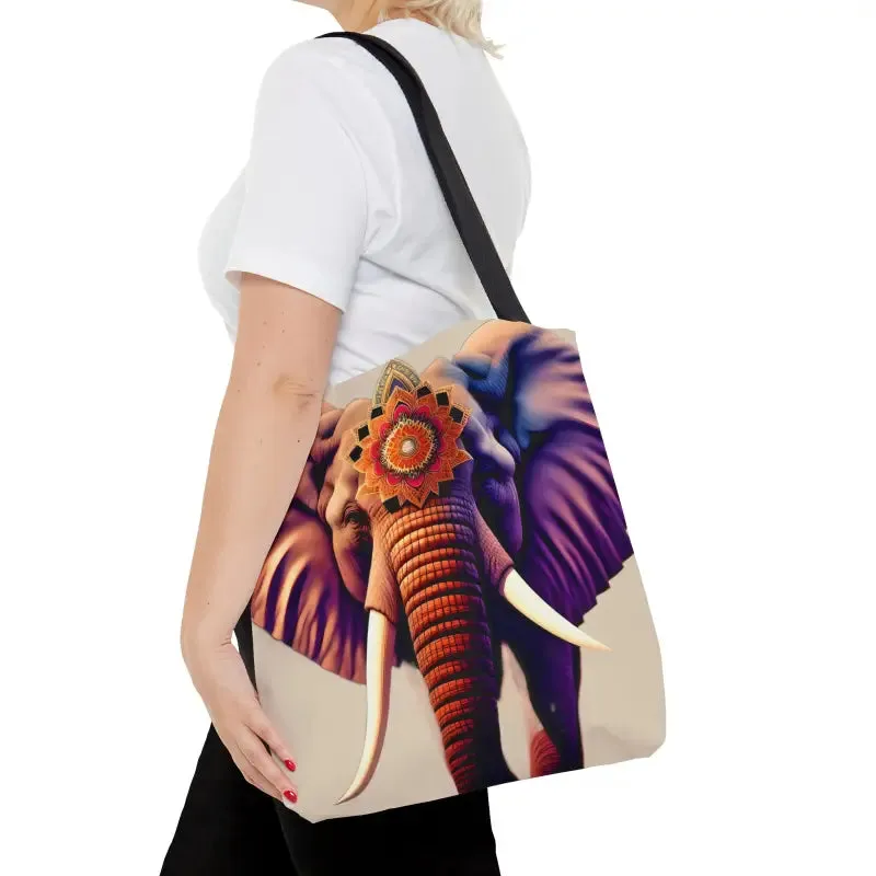Trendy Elephant Mandal Print Tote Bag