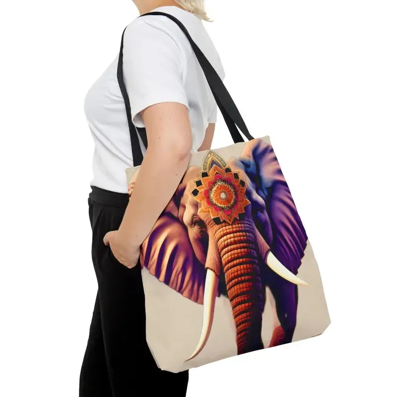 Trendy Elephant Mandal Print Tote Bag