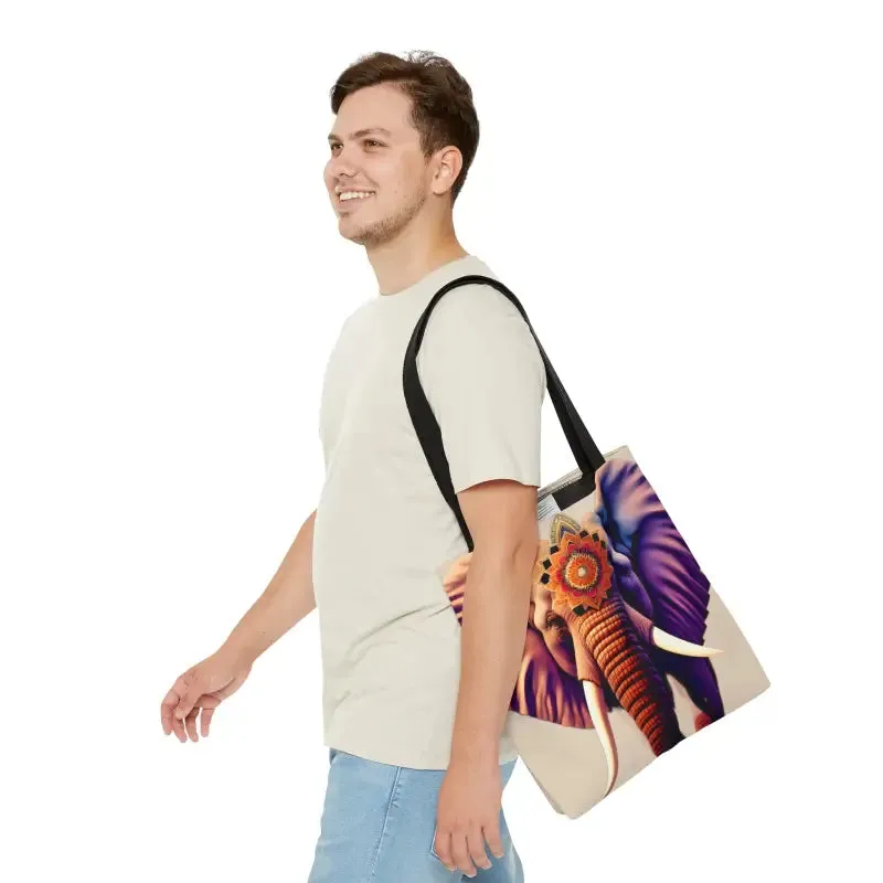 Trendy Elephant Mandal Print Tote Bag