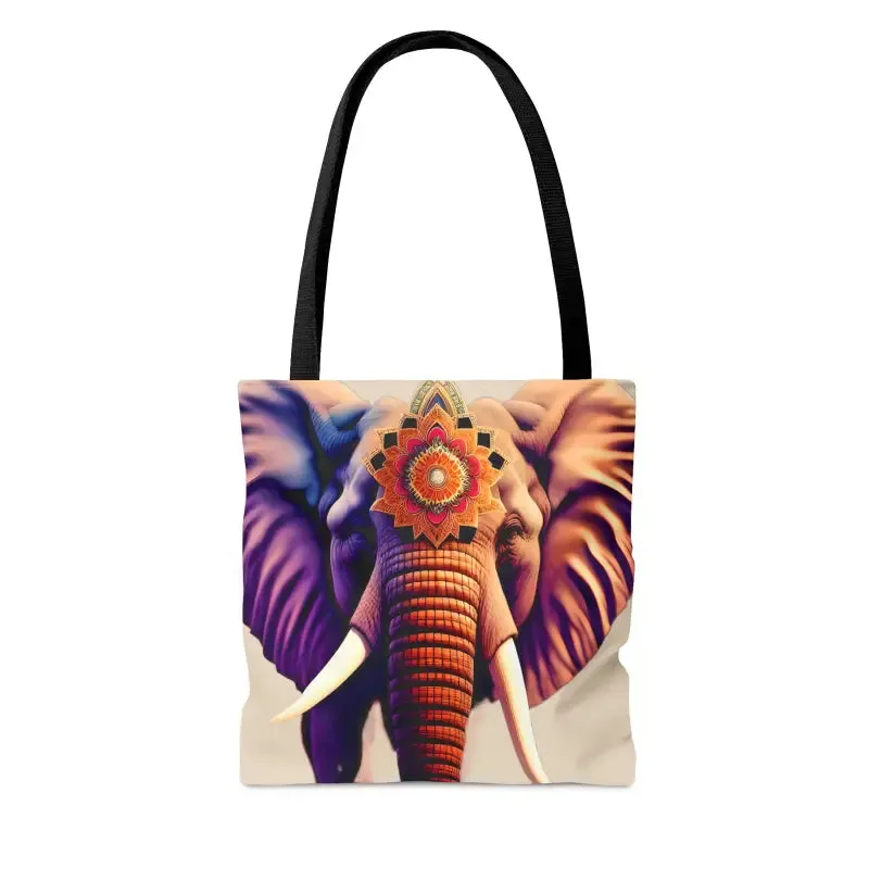 Trendy Elephant Mandal Print Tote Bag