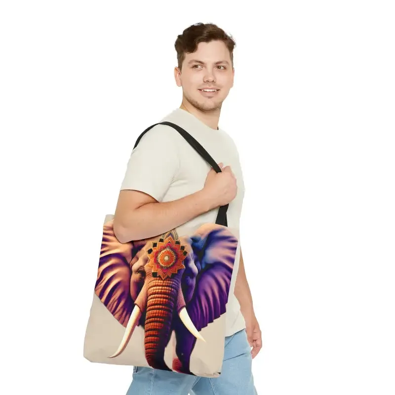Trendy Elephant Mandal Print Tote Bag