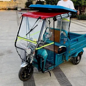 Tricycle Frame Canopy for Fit All 3-Wheel Bike, Adult Tricycle Cover for Rain Sun Snow Proof, Easy Entry and Exit Tricycle Rainproof Canopy(Dark Blue,39.4inch/100cm Wide)