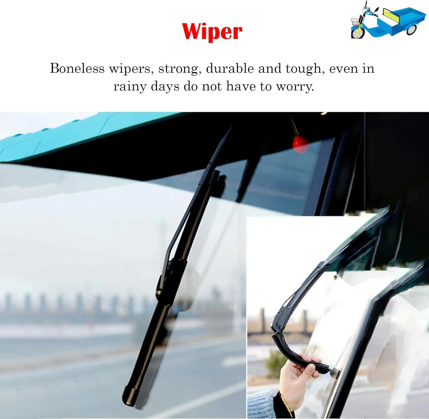 Tricycle Frame Canopy for Rain Sun Snow Proof, Adult Tricycle Cover with Reflective Strips & Wipers, Easy to Install Sanbengzi Cover for Outside Riding(Dark Blue,39.4inch/100cm Wide)