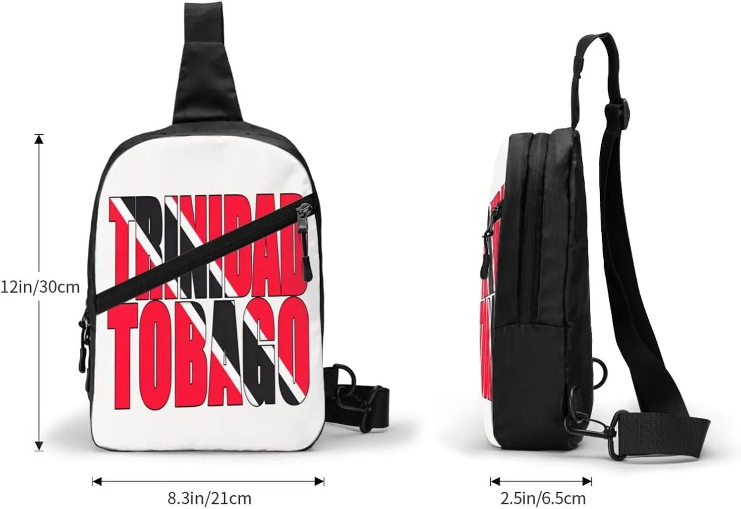 Trinidad and Tobago Flag Packable Crossbody Bag Portable Sling Bags Foldable Travel Daypack Reusable Sports Shoulder Backpack Diagonally Chest Bag for Workout