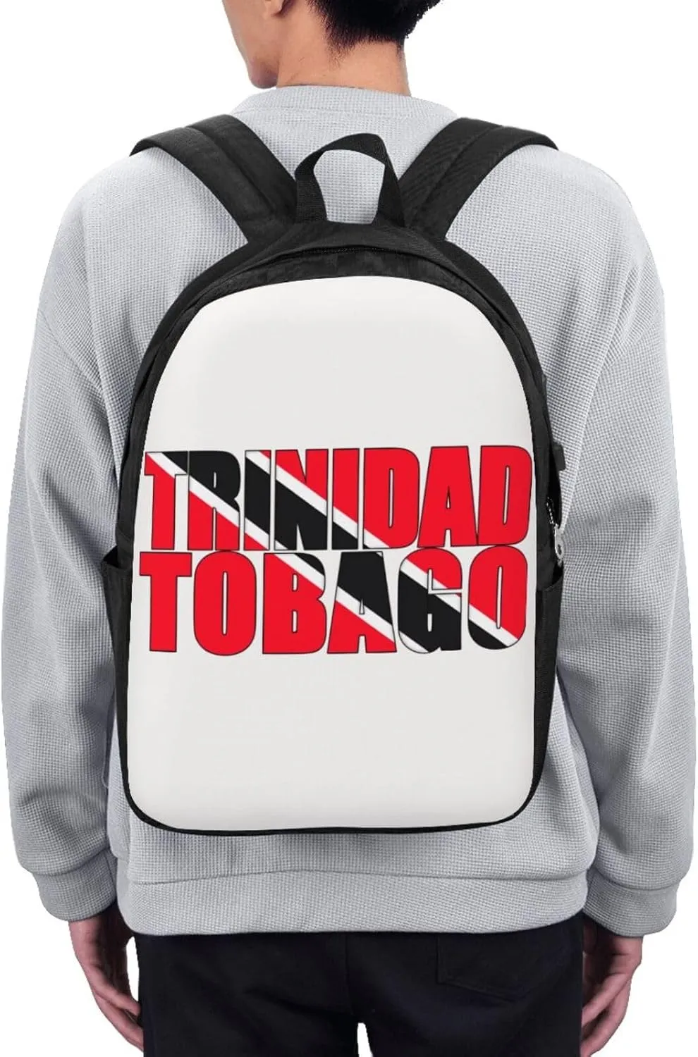 Trinidad and Tobago Flag Travel Backpack 17-Inch Laptop Backpacks Business Rucksack Casual Sport Daypack with USB Charging Port Carry-on Bag for Camping Biking