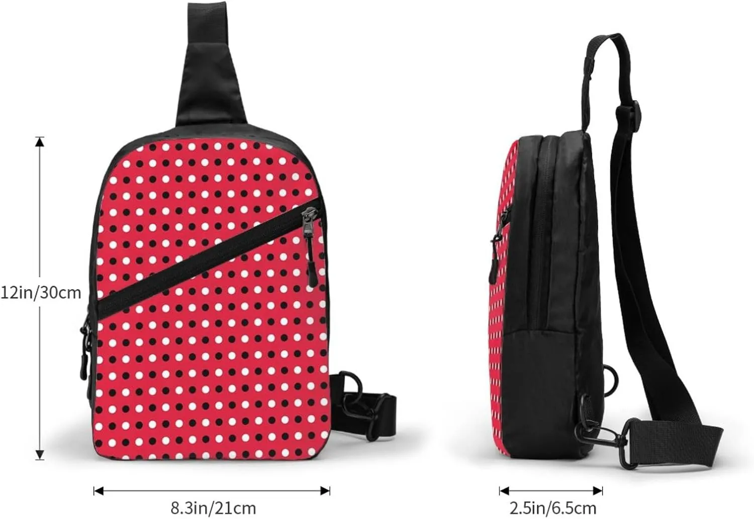 Trinidad Tobago Polkas Red Dots Packable Crossbody Bag Portable Sling Bags Foldable Travel Daypack Reusable Sports Shoulder Backpack Diagonally Chest Bag for Workout