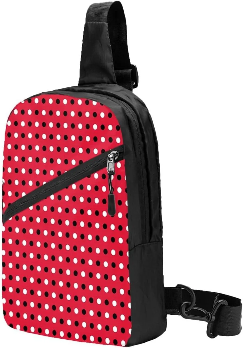 Trinidad Tobago Polkas Red Dots Packable Crossbody Bag Portable Sling Bags Foldable Travel Daypack Reusable Sports Shoulder Backpack Diagonally Chest Bag for Workout