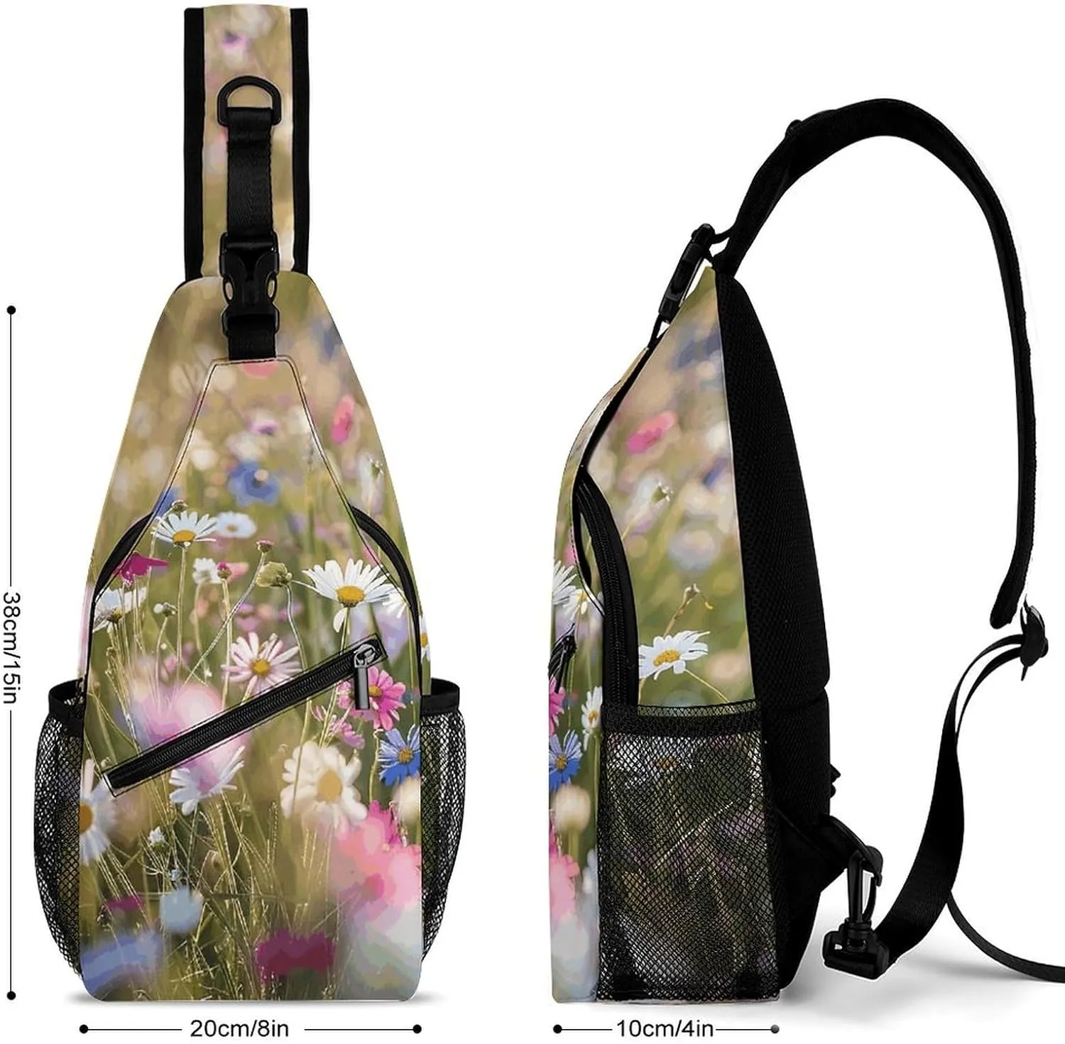 Truck Creative Pattern Sling Bag Lightweight Crossbody Chest Pack Travel Shoulder Bag with Adjustable Strap