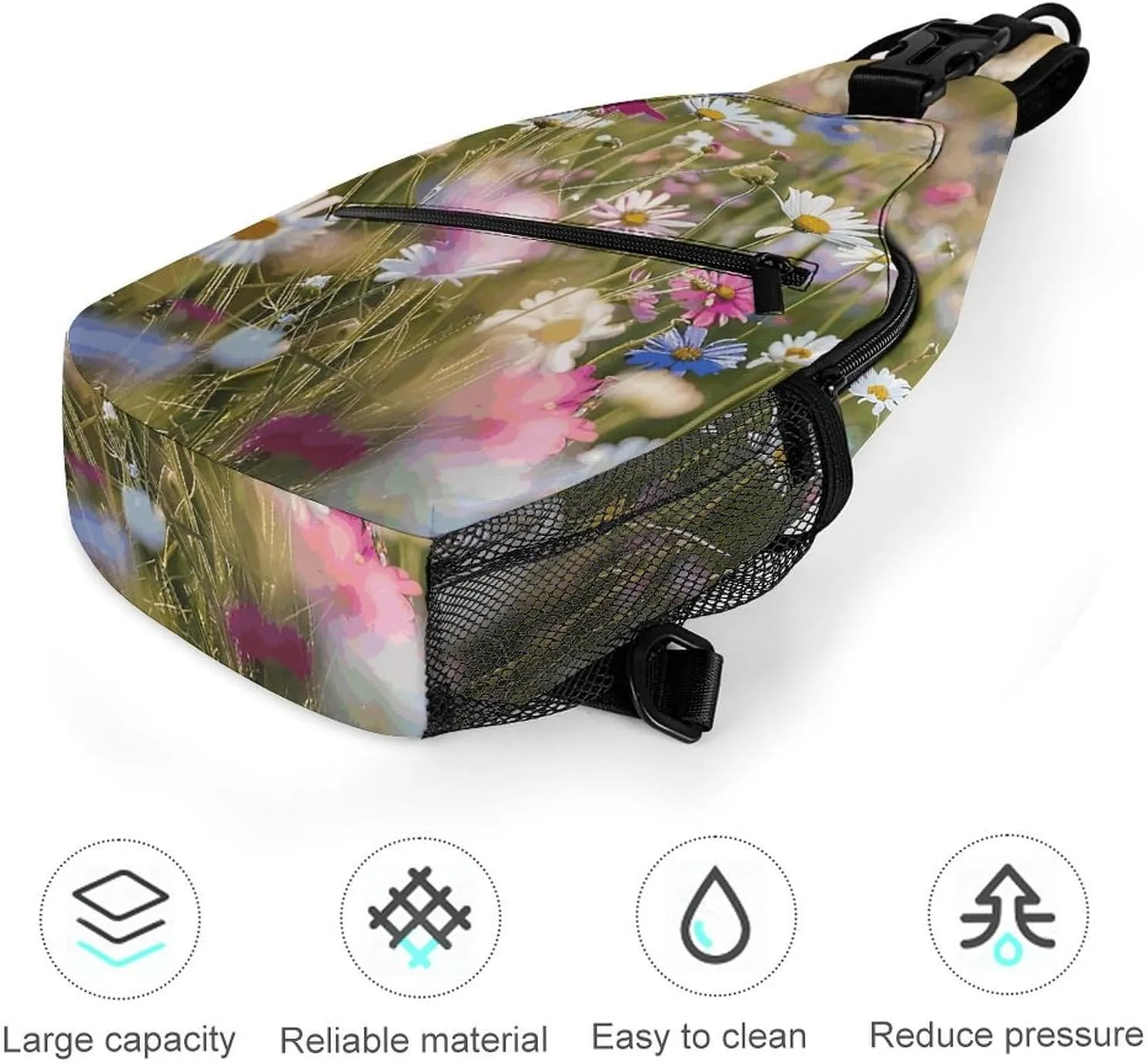 Truck Creative Pattern Sling Bag Lightweight Crossbody Chest Pack Travel Shoulder Bag with Adjustable Strap