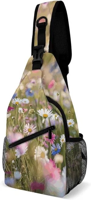 Truck Creative Pattern Sling Bag Lightweight Crossbody Chest Pack Travel Shoulder Bag with Adjustable Strap