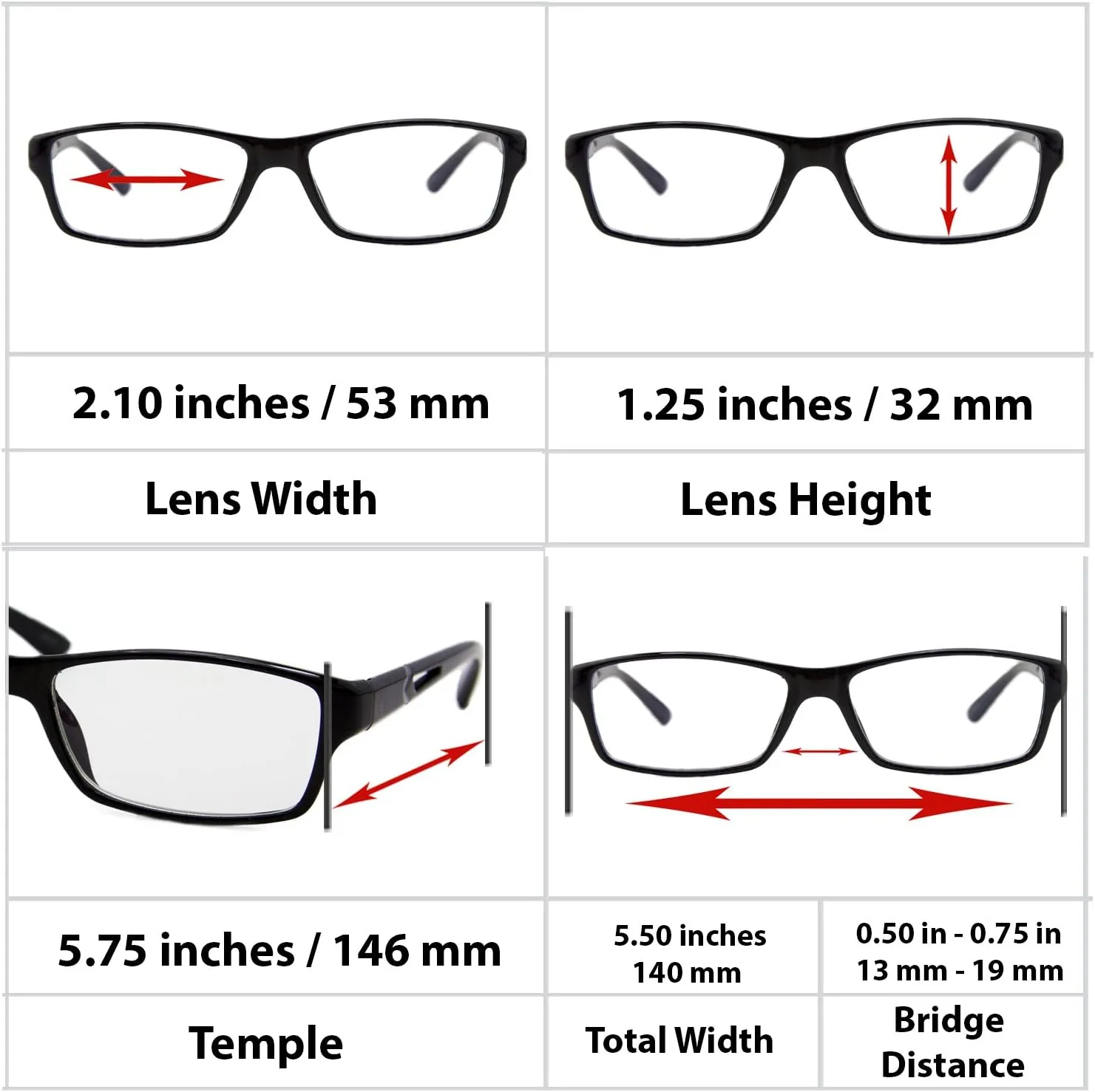 TruVision Readers Blue Light Blocking Reading Glasses 9604HP with Comfort Spring Hinges for Men and Women