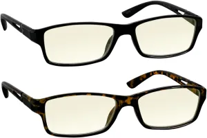 TruVision Readers Blue Light Blocking Reading Glasses 9604HP with Comfort Spring Hinges for Men and Women