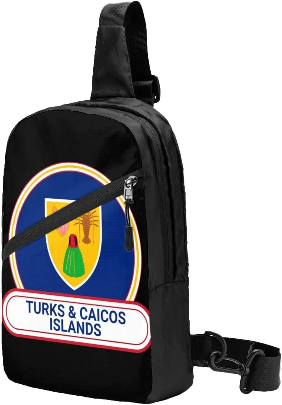 Turks Caicos Islands Flag Badge Crossbody Bag Portable Sling Bags Foldable Chest Daypack Reusable Sports Shoulder Backpack Diagonally Casual Rucksack Travel Bag