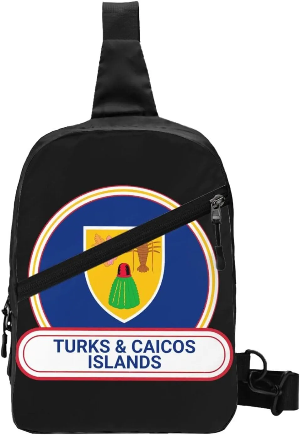 Turks Caicos Islands Flag Badge Crossbody Bag Portable Sling Bags Foldable Chest Daypack Reusable Sports Shoulder Backpack Diagonally Casual Rucksack Travel Bag