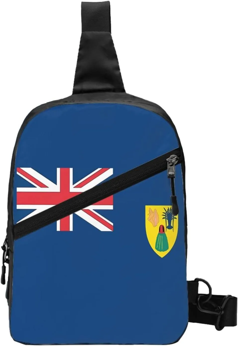Turks Caicos Islands Flags Crossbody Bag Portable Sling Bags Foldable Chest Daypack Reusable Sports Shoulder Backpack Diagonally Casual Rucksack Travel Bag