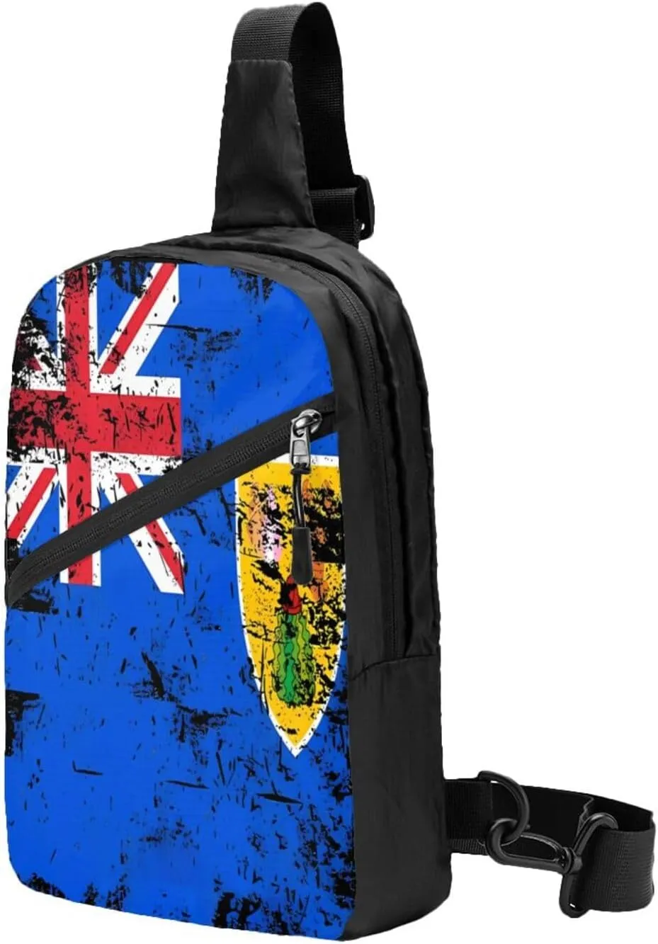 Turks Caicos Islands Flags Crossbody Bag Portable Sling Bags Foldable Chest Daypack Reusable Sports Shoulder Backpack Diagonally Casual Rucksack Travel Bag