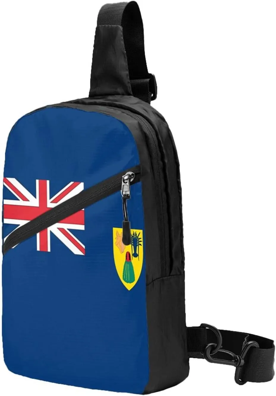 Turks Caicos Islands Flags Crossbody Bag Portable Sling Bags Foldable Chest Daypack Reusable Sports Shoulder Backpack Diagonally Casual Rucksack Travel Bag