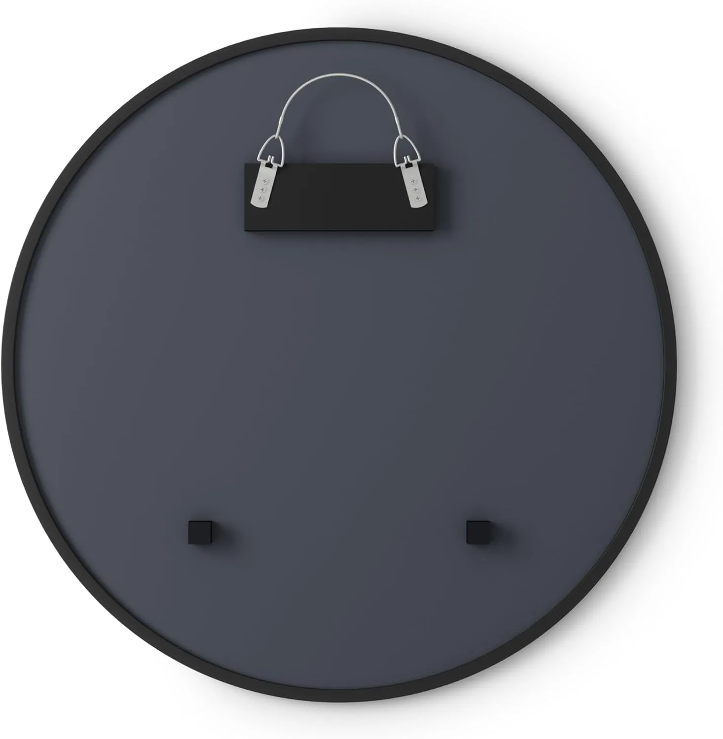 Umbra Hub Round Wall Mirror with Rubber Frame, Modern Style for Bathroom, Entryway, Living Room and More, 24-Inch, Black