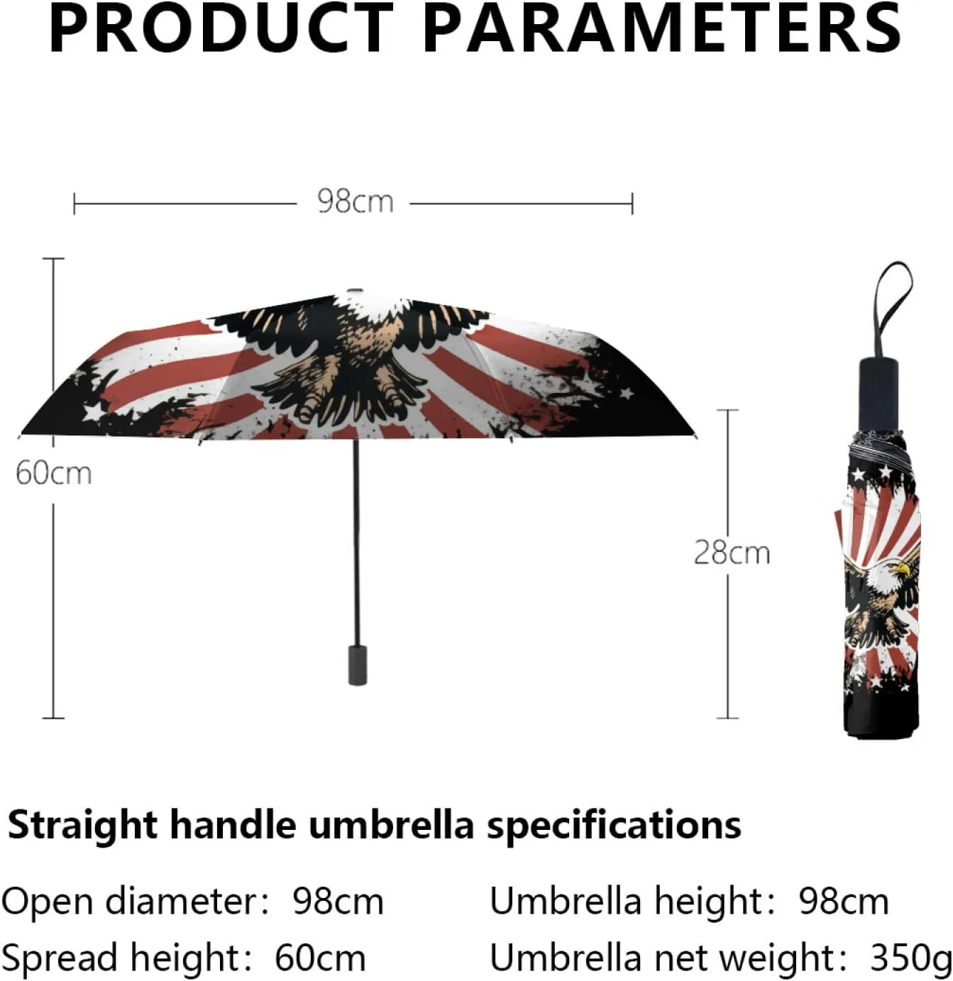 umbrella Travel Umbrella Anti-UV Umbrellas Strong Compact Umbrella,8 Reinforced Fiberglass Ribs Ergonomic Handle,for Men and Women