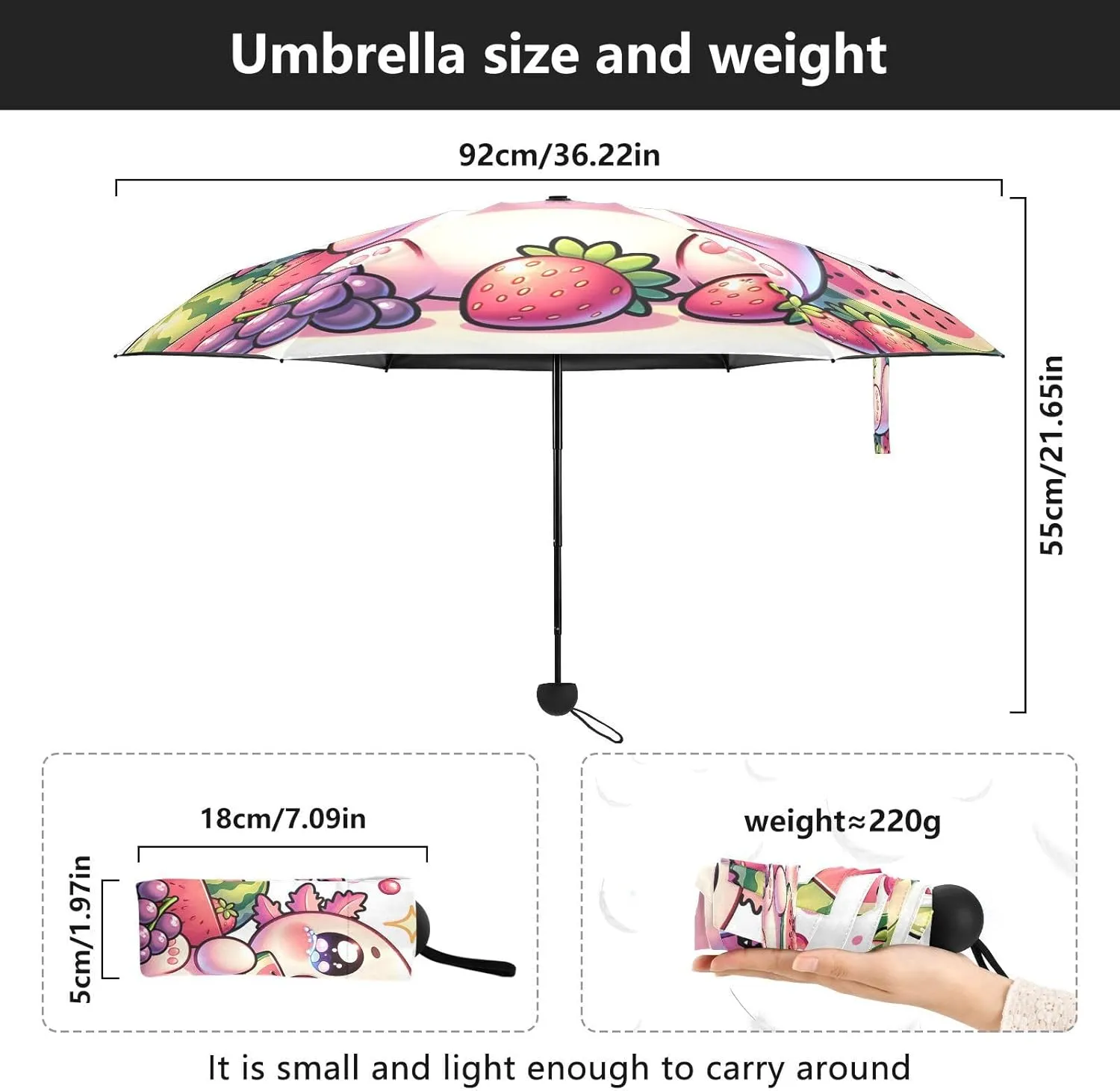 Umbrellas for Rain Travel Umbrella Windproof Small Folding Compact Mini Umbrella for Purse Lightweight Portable 1
