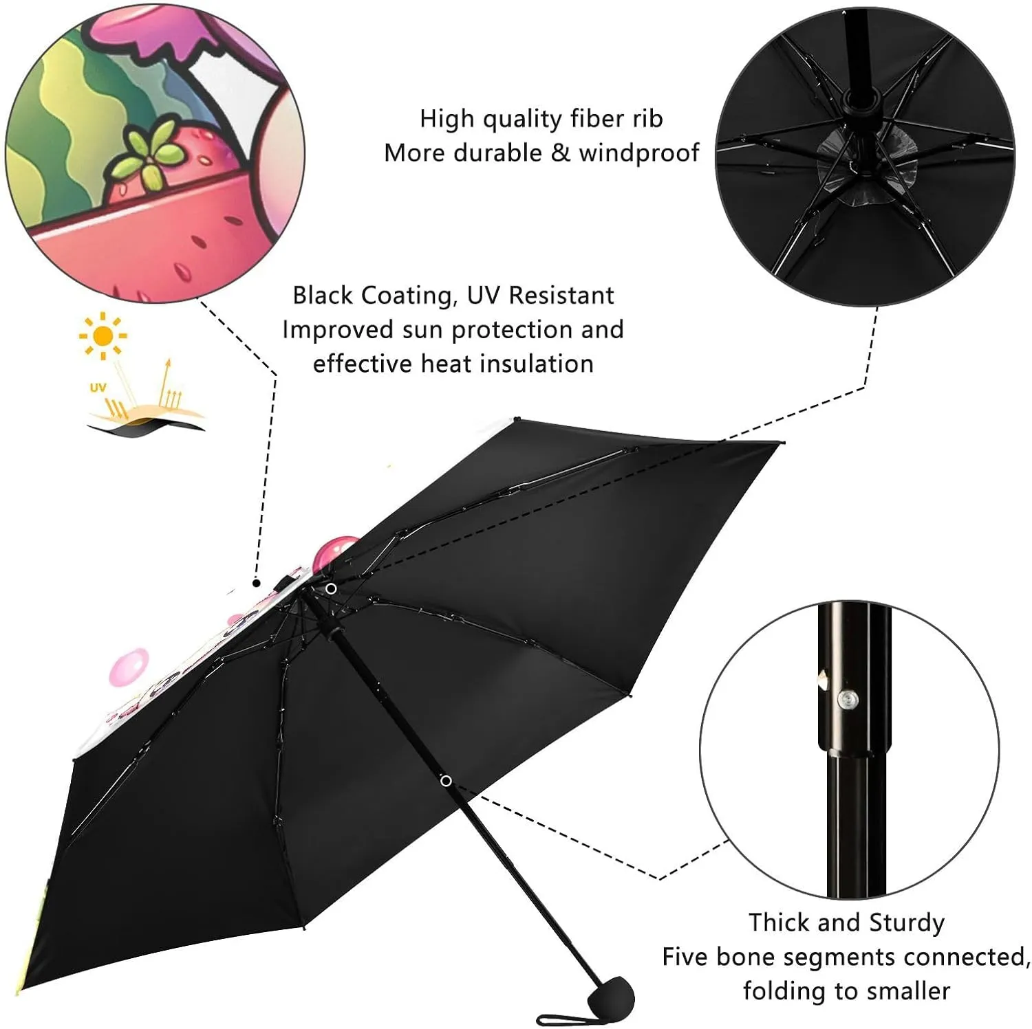 Umbrellas for Rain Travel Umbrella Windproof Small Folding Compact Mini Umbrella for Purse Lightweight Portable 1