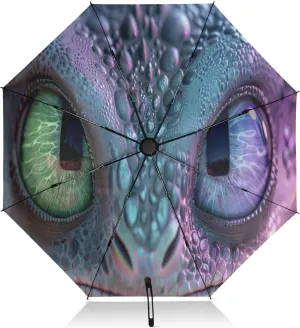Umbrellas for Rain, Windproof Collapsible Umbrella Compact Travel, Ideal for Car, Purse, Men and Women, Cute Dragon's Eyes