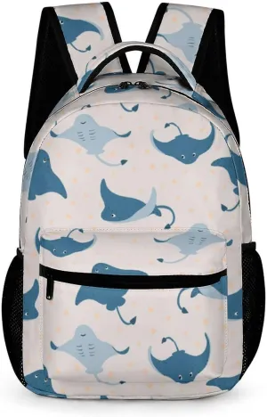 Underwater Stingray Fish Travel Backpack Cute Daypack Laptops Back Pack Purse Computer Bag for Men Women