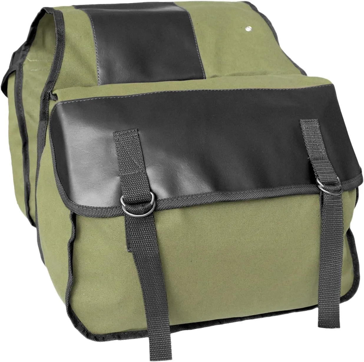 UNISTRENGH Bike Pannier Bags Canvas Cycling Equipment Pack Multifunctional Messenger Rear Seat Trunk Carrier Bag Bicycle Shelf Pack Saddle Bag for MTB, Riding, Bike Touring (Army green)