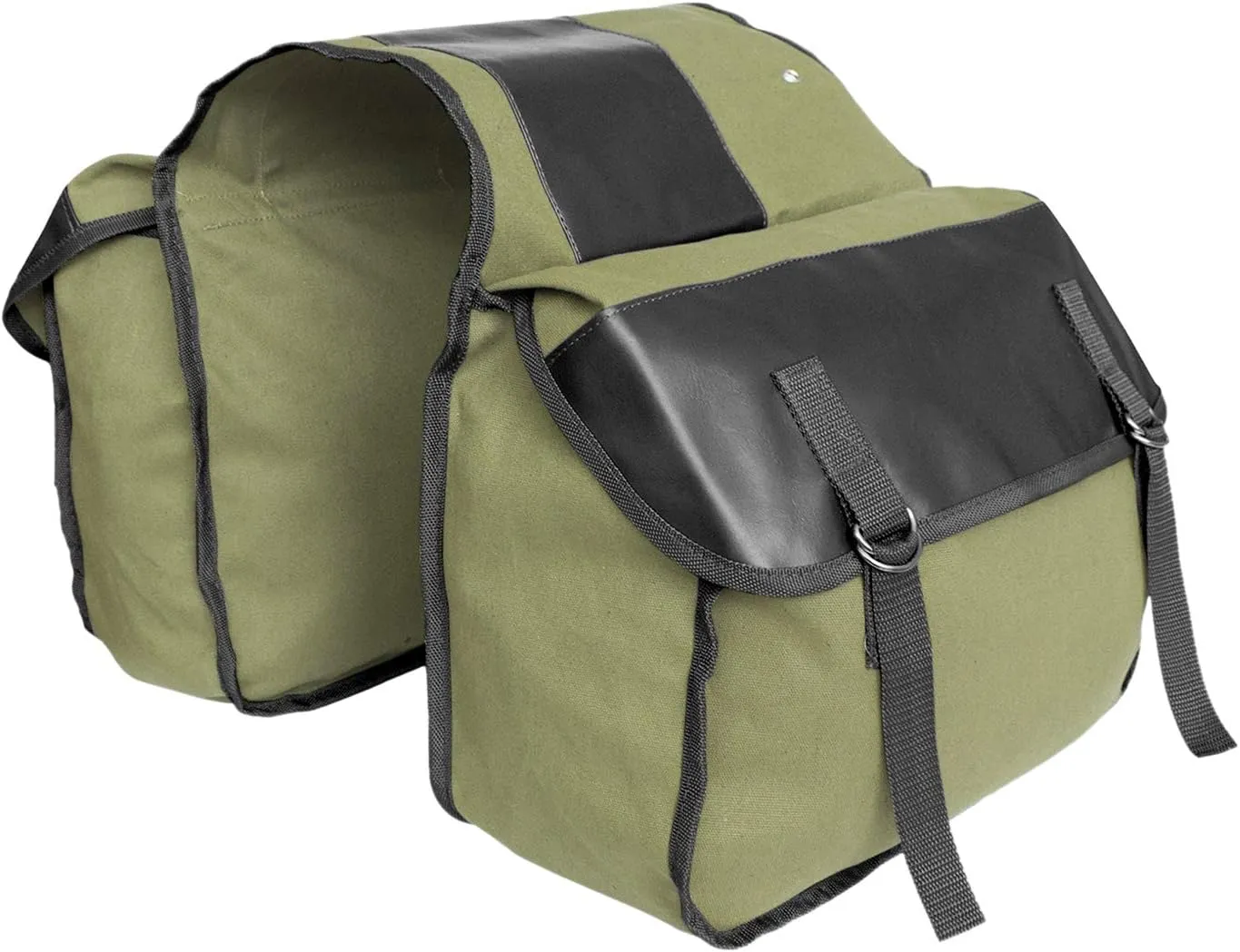 UNISTRENGH Bike Pannier Bags Canvas Cycling Equipment Pack Multifunctional Messenger Rear Seat Trunk Carrier Bag Bicycle Shelf Pack Saddle Bag for MTB, Riding, Bike Touring (Army green)