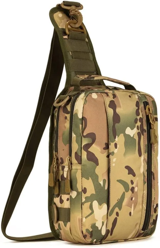 UNISTRENGH Tactical Military Sling Bag Chest Pack Molle Daypack Backpack Casual Shoulder Bag Crossbody Duty Gear (CP Camouflage)