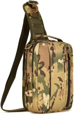 UNISTRENGH Tactical Military Sling Bag Chest Pack Molle Daypack Backpack Casual Shoulder Bag Crossbody Duty Gear (CP Camouflage)