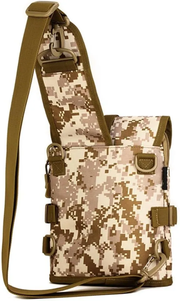 UNISTRENGH Tactical Sling Bag Military Daypack Casual Shoulder Bag Crossbody Duty Gear Molle Chest Pack for Hunting Fishing (Desert-camouflage)