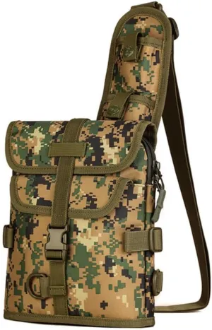 UNISTRENGH Tactical Sling Bag Military Daypack Casual Shoulder Bag Crossbody Duty Gear Molle Chest Pack for Hunting Fishing (Jungle-camouflage)