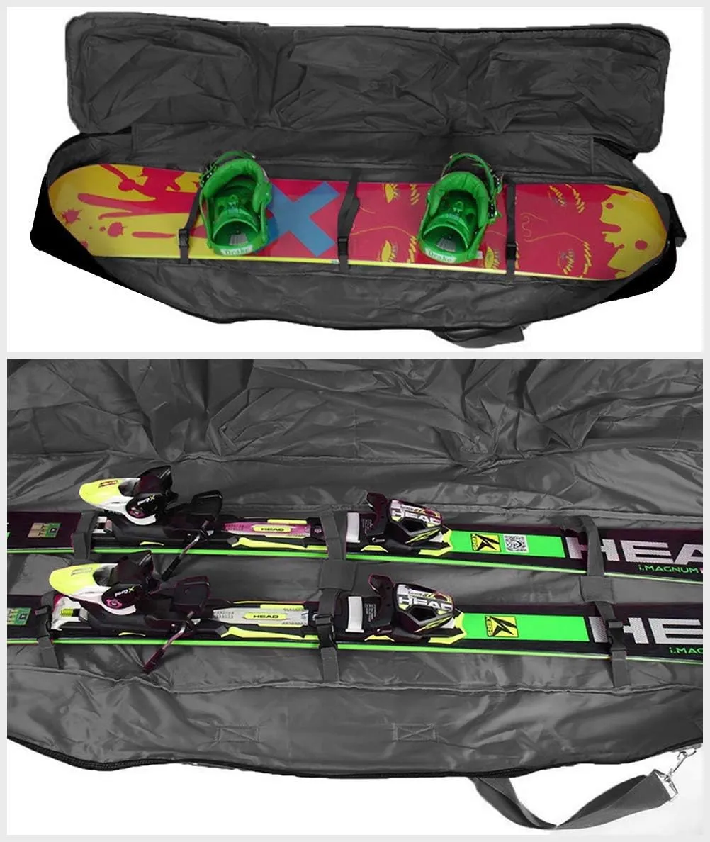 UNISTRENGH Wheelie Fully Padded Snowboard Bag - Air Travel Roller Snowboarding Carry-on Duffel Bag Storage for Board, Boots, Helmet and Snow Skiing Gear