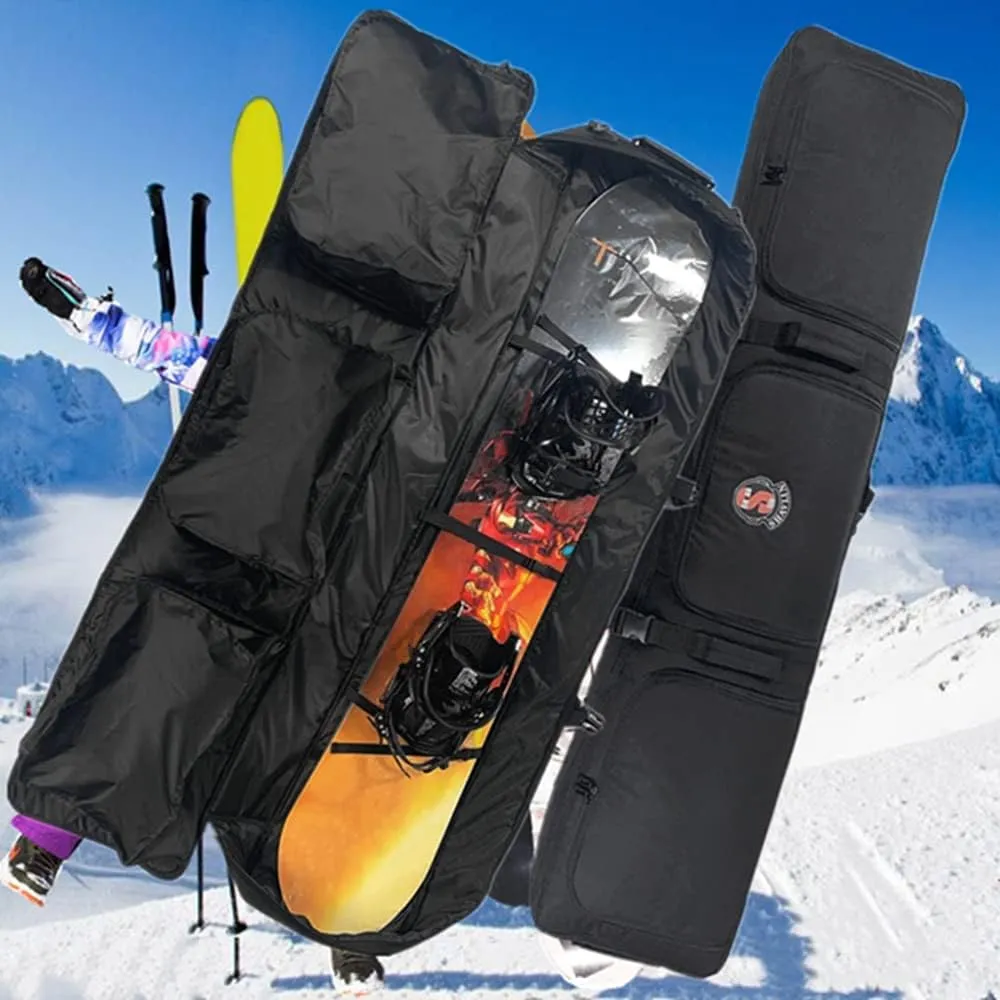 UNISTRENGH Wheelie Fully Padded Snowboard Bag - Air Travel Roller Snowboarding Carry-on Duffel Bag Storage for Board, Boots, Helmet and Snow Skiing Gear