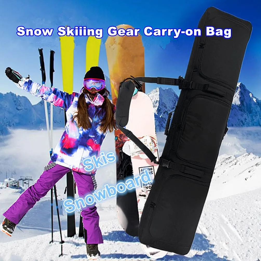 UNISTRENGH Wheelie Fully Padded Snowboard Bag - Air Travel Roller Snowboarding Carry-on Duffel Bag Storage for Board, Boots, Helmet and Snow Skiing Gear