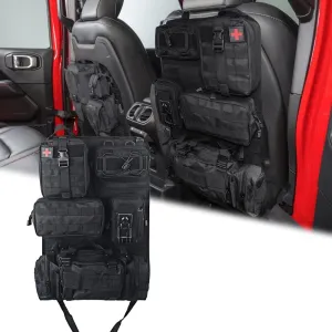 Universal Tactical Seat ​Back Organizer Vehicle Molle Panel Organizer Storage Bag with 5 Detachable Molle Pouch for All Vehicel Such as Jeep,Truck,SUV, Car, Ford,Chevy etc