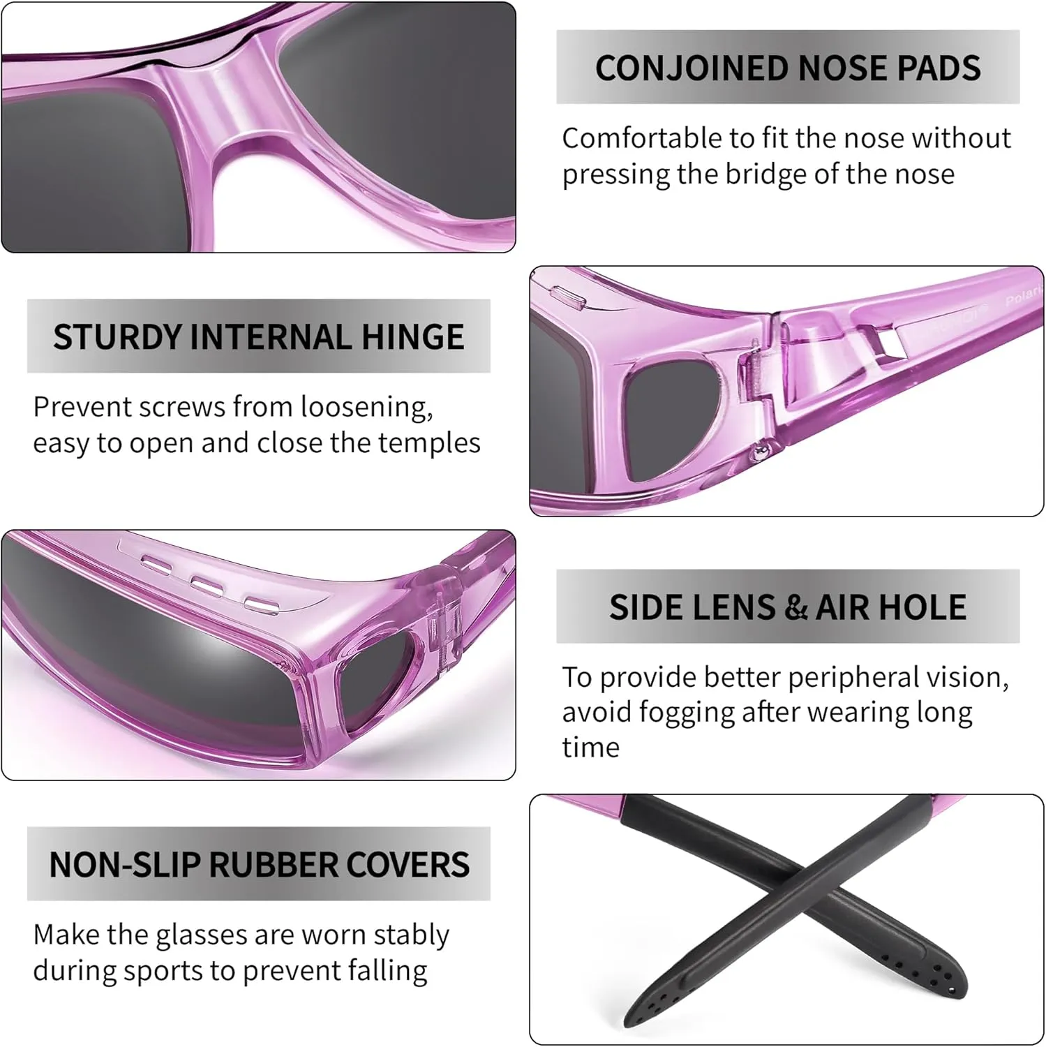 URUMQI Polarized Sunglasses Fit Over Glasses for Men Women, Wrap-around Driving Sunglasses 100% UV Protection