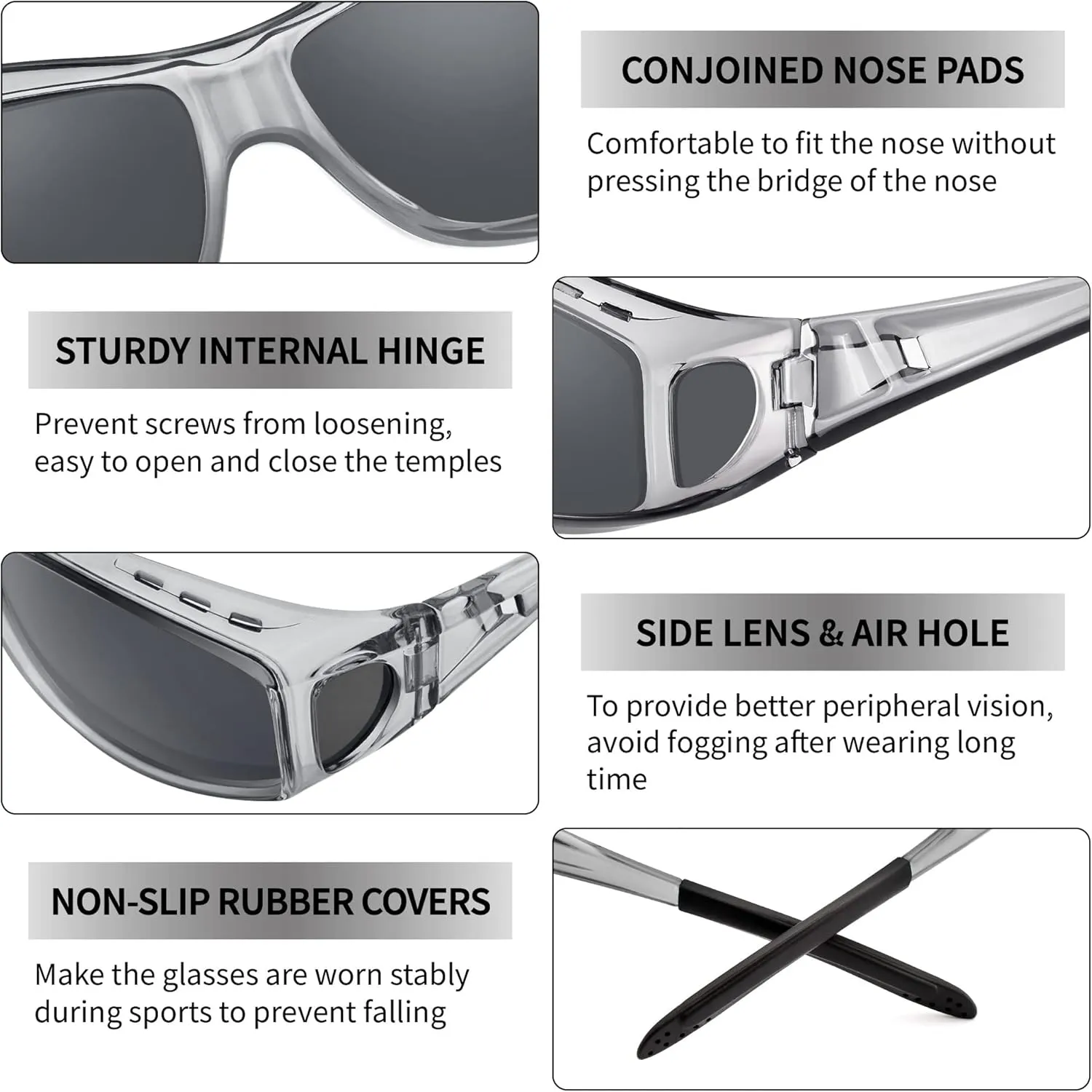 URUMQI Polarized Sunglasses Fit Over Glasses for Men Women, Wrap-around Driving Sunglasses 100% UV Protection