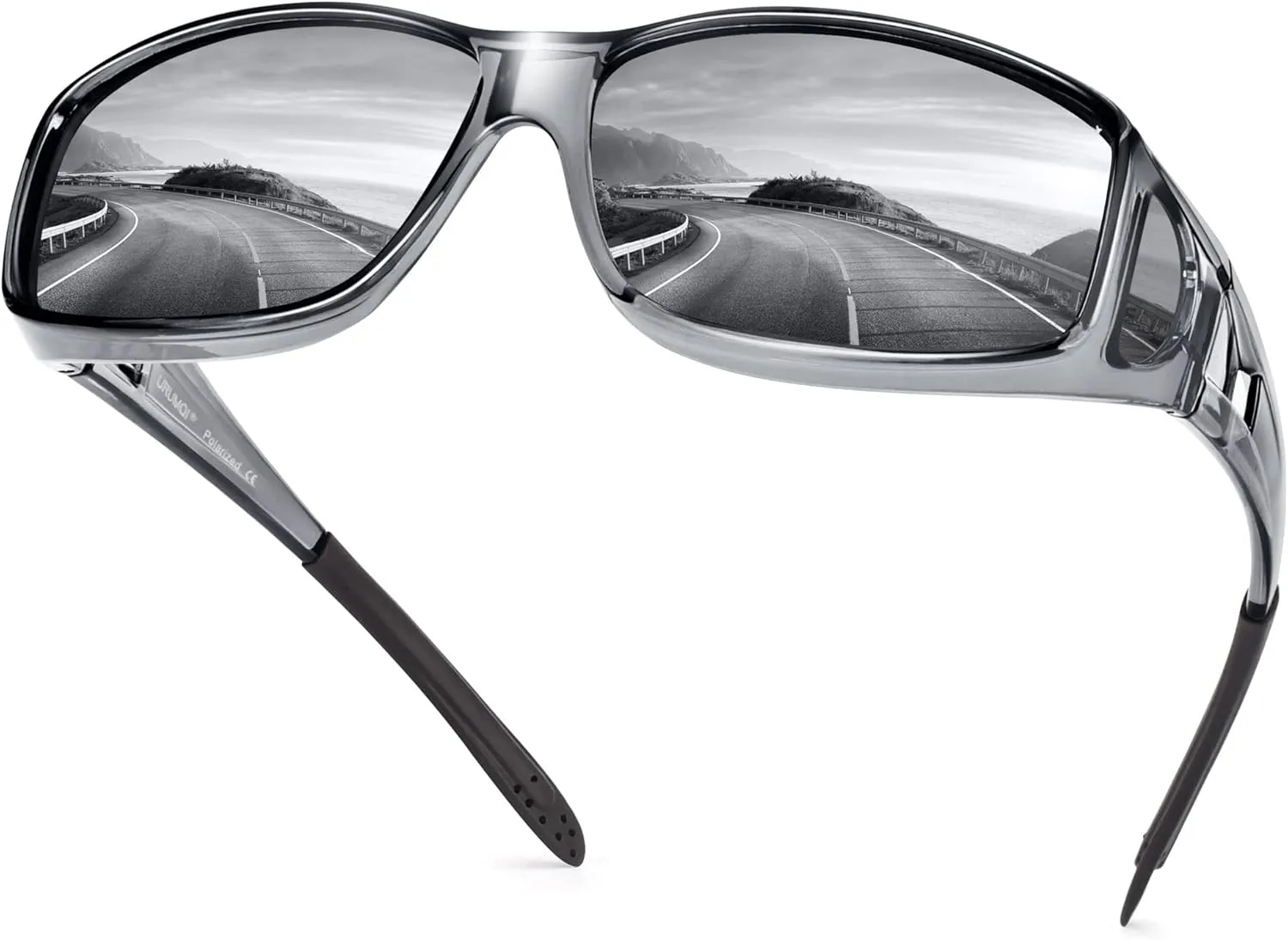 URUMQI Polarized Sunglasses Fit Over Glasses for Men Women, Wrap-around Driving Sunglasses 100% UV Protection