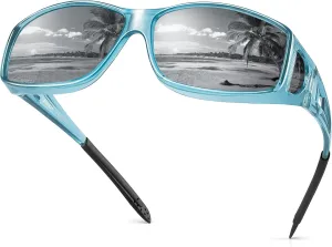 URUMQI Polarized Sunglasses Fit Over Glasses for Men Women, Wrap-around Driving Sunglasses 100% UV Protection