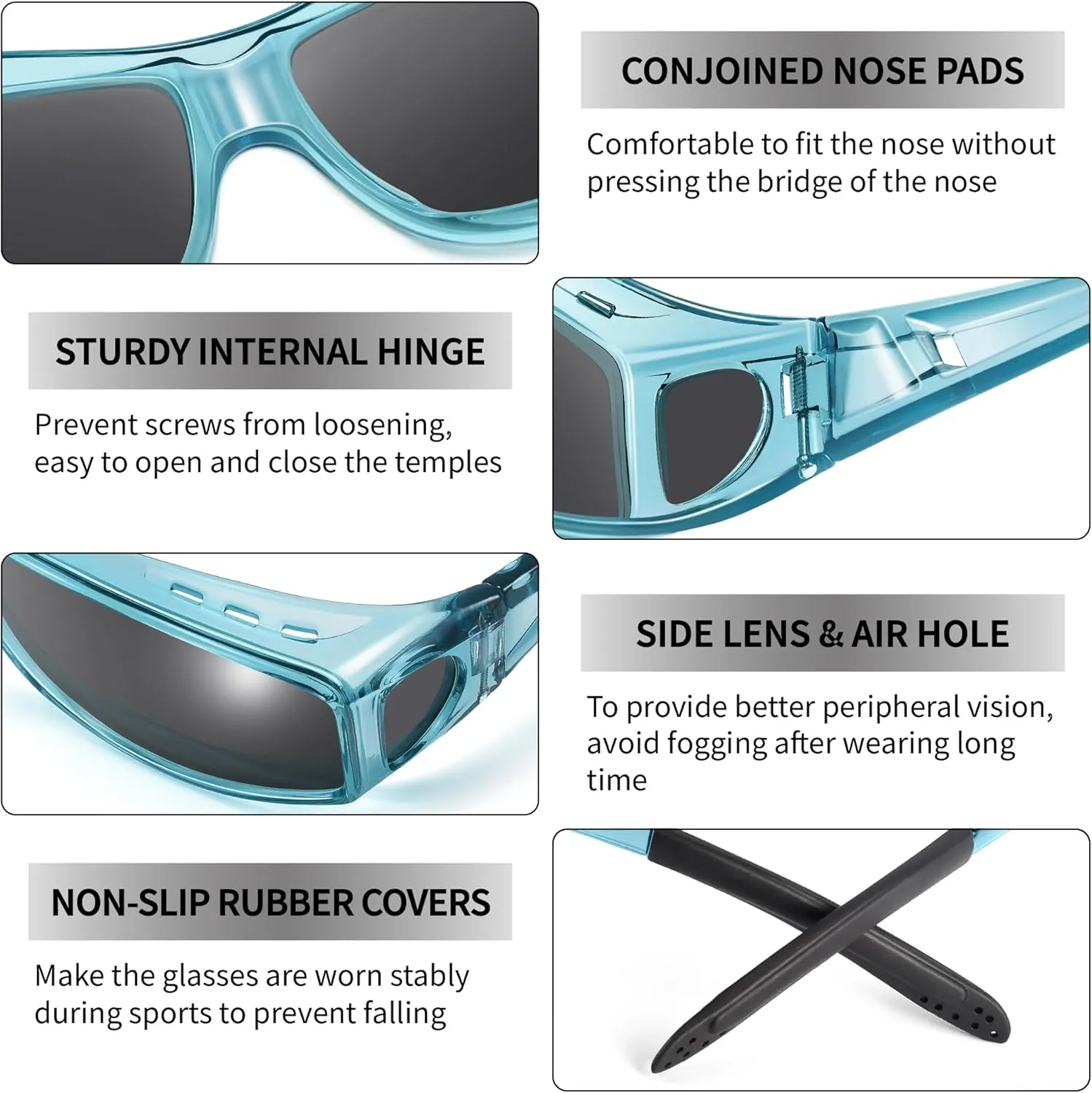 URUMQI Polarized Sunglasses Fit Over Glasses for Men Women, Wrap-around Driving Sunglasses 100% UV Protection