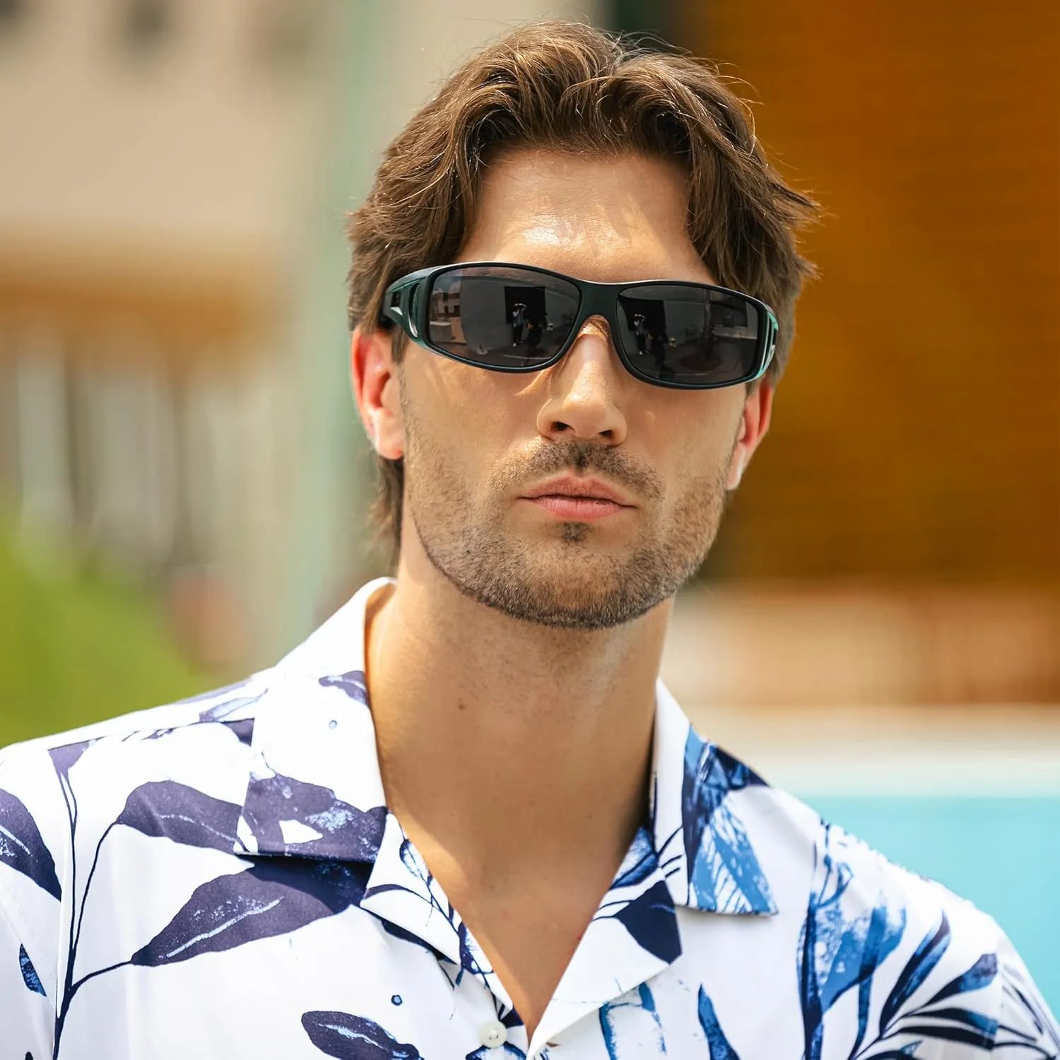 URUMQI Polarized Sunglasses Fit Over Glasses for Men Women, Wrap-around Driving Sunglasses 100% UV Protection