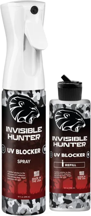 UV Blocker Spray   Refill Bundle; Continuous, Non-Aerosol Spray with Refill; Blocks and Absorbs The UV Light That Deer, Hogs and Birds See