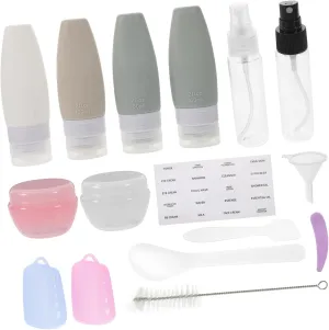 Vaguelly 1 Set Travel Cosmetic Bottle Refillable Toiletry Containers with Tools Lightweight Smooth Surface for Skincare Haircare Products for Outdoor Travel Business Trips