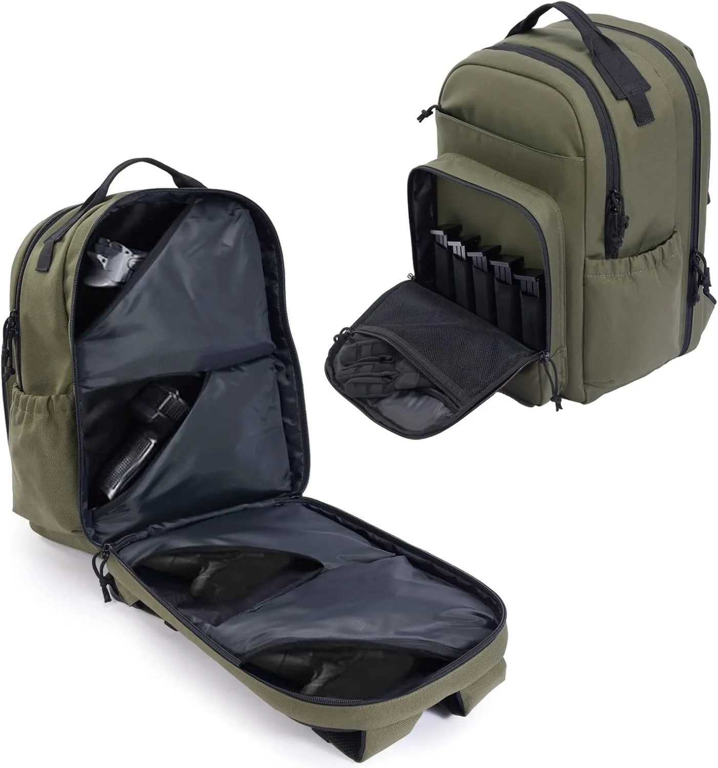 VEAGIA Range Backpack Pistol Range Bag For Handguns And Ammo Gun Cases Pistol Bags With Lockable Explosion-Proof Zippers